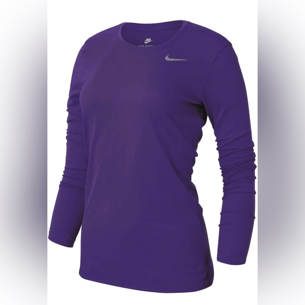 Nike Purple Long-Sleeve Crew Neck Training Top